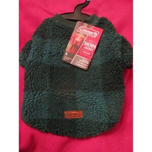 Coleman Dog Coat Green Sherpa Jacket Warm Soft Green Buffalo Check S Small
